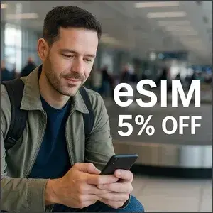 Anuncio de esim 5% off